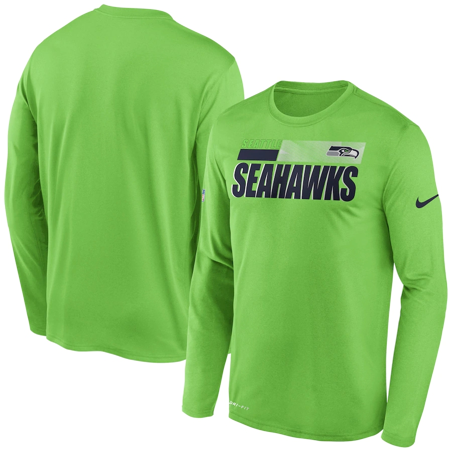 Men's Seattle Seahawks 2020 Green Sideline Impact Legend Performance Long Sleeve T-Shirt